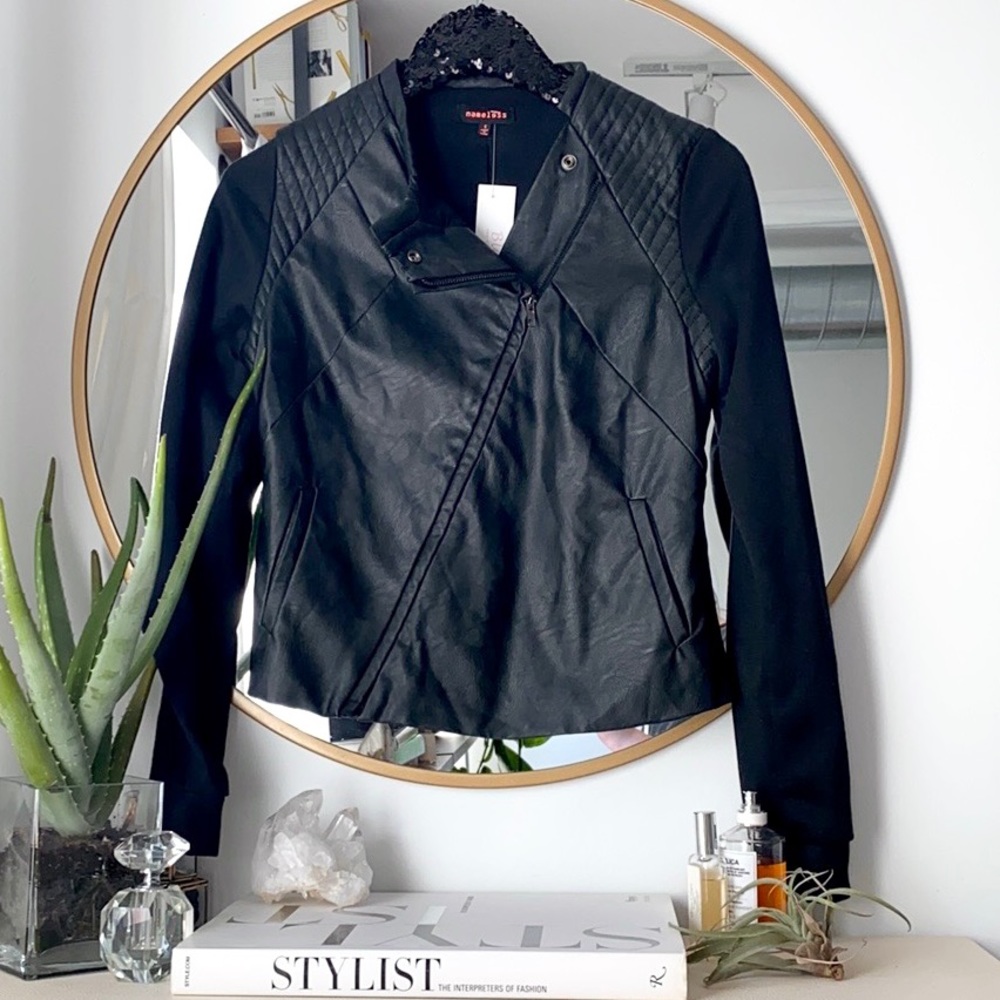 Nameless NBW Faux Leather Moto Jacket